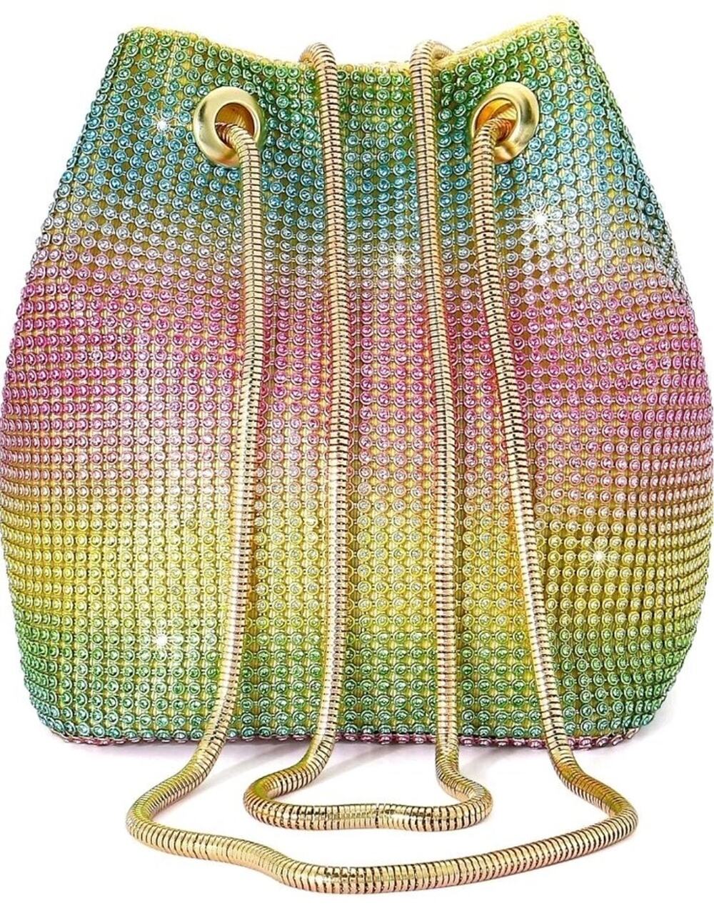 Rainbow Ombre Rhinestone Crossbody PRIDE GLAM NWT Dopamine Princess Disco Queen